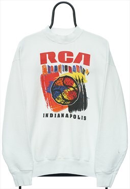 Vintage RCA Championships Graphic White Sweatshirt Mens