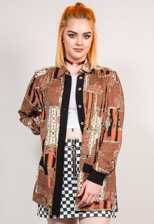 90'S VINTAGE CHAIN BAROQUE PATTERN SHIRT
