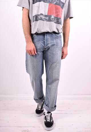 ARMANI MENS VINTAGE JEANS W34 L30 BLUE 90'S