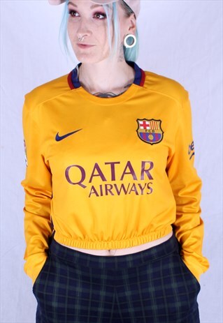 BARCELONA FOOTBALL CLUB REWORKED CROPPED TOP