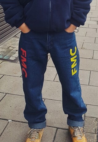 BAGGY OVERSIZED LOGO JEANS BLUE