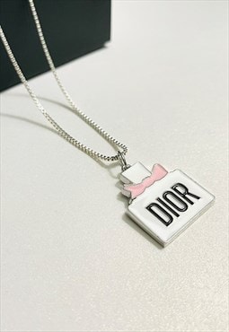 Christian Dior Silver Plated Pendant on Chain/Necklace