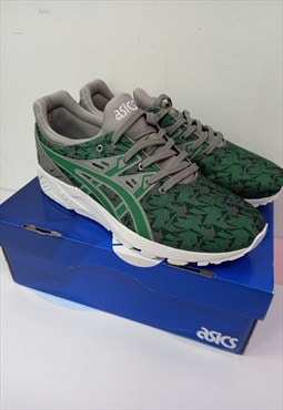 Running Trainers Green Grey Patterned Lace-Up