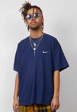 VINTAGE 90'S NIKE SWOOSH NAVY T-SHIRT