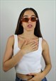 Y2K ORANGE SUNGLASSES IN SQUARE SHAPE