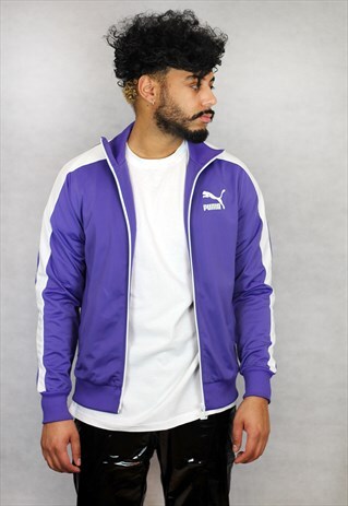 VINTAGE PUMA PURPLE SPORTS TRACKSUIT JACKET