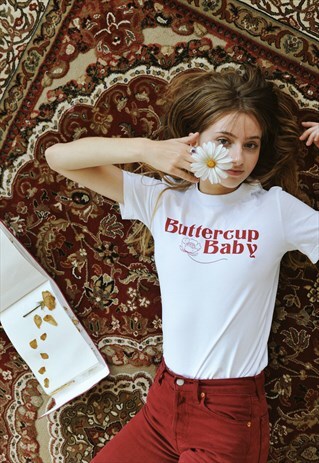 BUTTERCUP BABY WHITE T-SHIRT