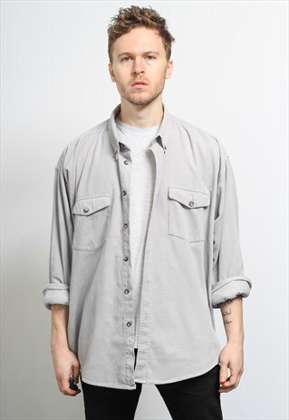 VINTAG CORDUROY CORD SHIRT GREY
