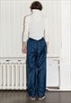 Y2K VINTAGE ICONIC PARACHUTE TROUSERS IN NAVY BLUE