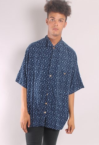 VINTAGE ABSTRACT CRAZY FESTIVAL PATTERN SHIRT