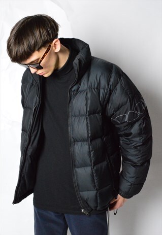 VINTAGE 90S BLACK PADDED DOWN REVERSIBLE NIKE JACKET
