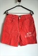 VINTAGE DENIM RED SUMMER SHORTS HIGH WAIST JEAN