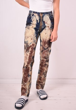 JUST CAVALLI WOMENS VINTAGE JEANS W32 L31 MULTI 90S