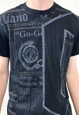 Vintage y2k John Galliano black t-shirt 