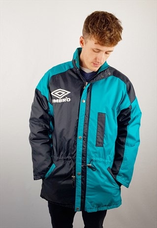 VINTAGE UMBRO JACKET COAT BLACK BLUE