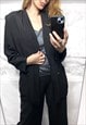 BLACK OVERSIZED DOUBLE BREASTED 80S BLAZER 