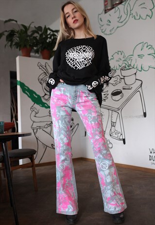 RARE VINTAGE MOSCHINO Y2K FLARE JEANS