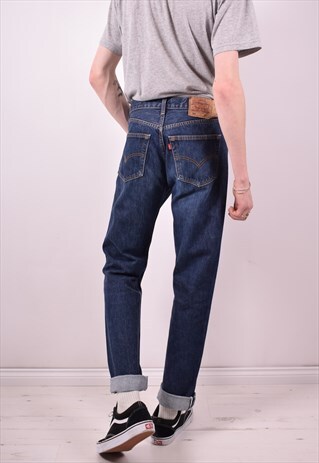 LEVI'S 501 MENS VINTAGE JEANS W31 L34 BLUE 90S