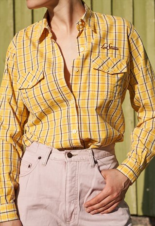 90'S VINTAGE LEVI STRAUSS CHECKED SHIRT YELLOW