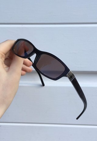 WOMENS BURBERRY SUNGLASSES BROWN NOVA CHECK RECTANGLE SPECS