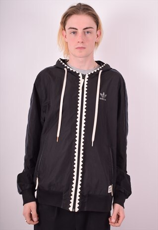 ADIDAS MENS VINTAGE JACKET XL BLACK 90S