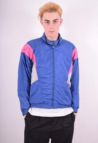 PUMA MENS VINTAGE TRACKSUIT TOP JACKET MEDIUM BLUE 90'S