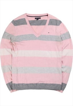 Tommy Hilfiger  Knitted V Neck Jumper / Sweater Small Pink