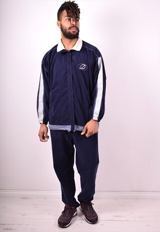 DIADORA MENS VINTAGE FULL TRACKSUIT LARGE BLUE 90S