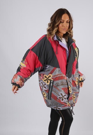SKI JACKET SNOW SPORTS OVERSIZED PATTERNED UK 18 (GJBD)