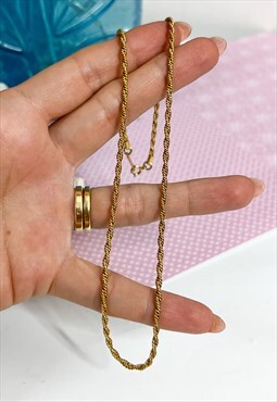 1980's Gold Plated Delicate Twist Chain