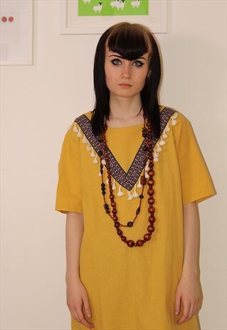 BOHO CHIC TUNIC WITH LOVELY POM-POMS
