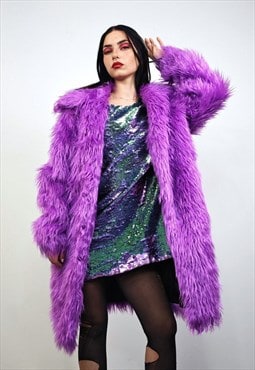 Purple haze coat faux fur lilac jacket fuzzy Levander bomber
