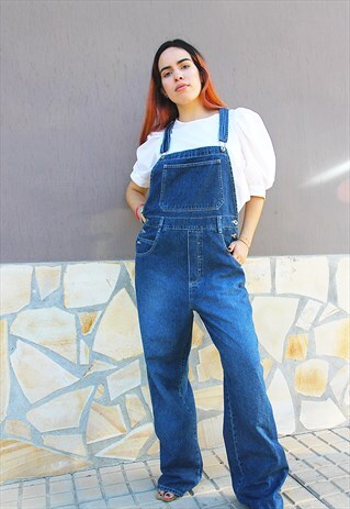 CLASSIC BLUE DENIM CASUAL FIT DUNGAREES