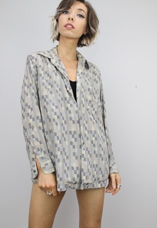 VINTAGE 80S/90S OVERSIZED PATTERNED SHIRT