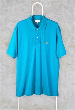 Vintage Lacoste Polo Shirt Turquoise Blue Short Sleeve XXL 7