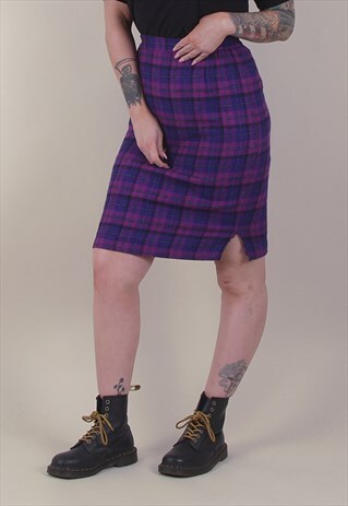 VINTAGE 90'S CLUELESS TARTAN MINI SKIRT /A11056