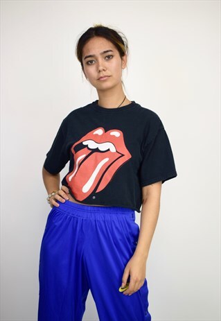 VINTAGE 90'S ROLLING STONES CROP T-SHIRT