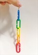 UNISEX FUNKY PRIMARY COLOUR RAINBOW CHAIN LINK EARRINGS