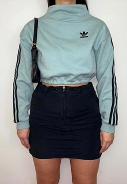 Adidas Blue Cropped Sweatshirt