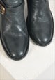VINTAGE 00S REAL LEATHER COWBOY BOOTS IN BLACK