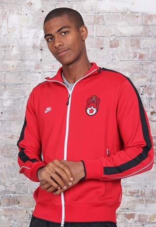 VINTAGE NIKE ENGLAND LOGO TRACK TOP JACKET RED