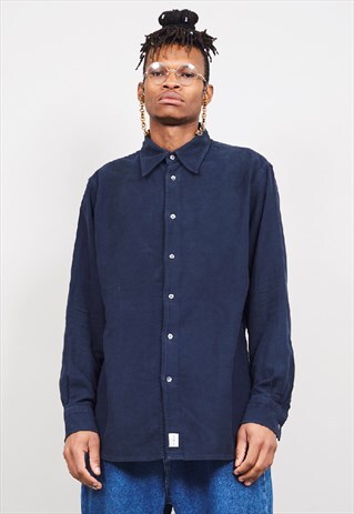 VINTAGE 90'S CALVIN KLEIN NAVY DENIM SHIRT