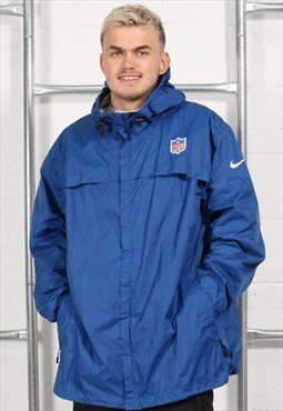 Vintage Nike NFL Jacket in Blue Windbreaker Rain Coat XXL