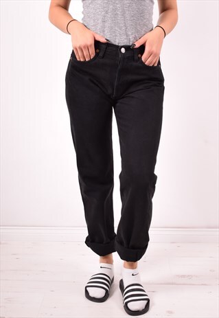 LEVI'S 501 WOMENS VINTAGE JEANS W29 L34 BLACK 90S