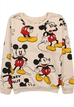 Vintage 90's Disney Sweatshirt Mickey Mouse Crew Neck White