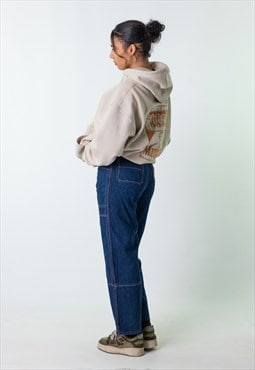 Blue Denim 90s Baggy Hip Hop Urban XS Cargo Skater Pants