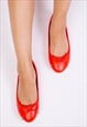 BEXLEY SLIP ON FLAT PUMPS IN RED
