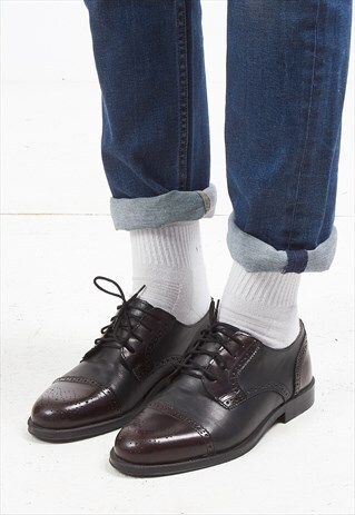VINTAGE BLACK LEATHER BROGUES SHOES
