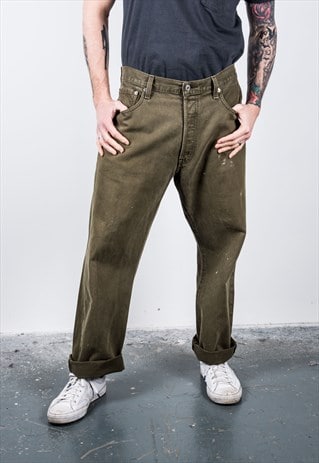 VINTAGE GREEN LEVI'S 501 PAINT JEANS