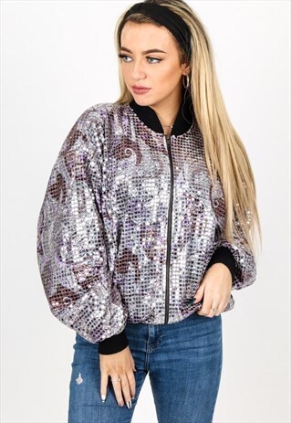 VINTAGE SEQUIN BOMBER JACKET J193
